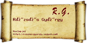 Rózsás György névjegykártya