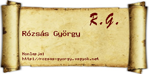 Rózsás György névjegykártya